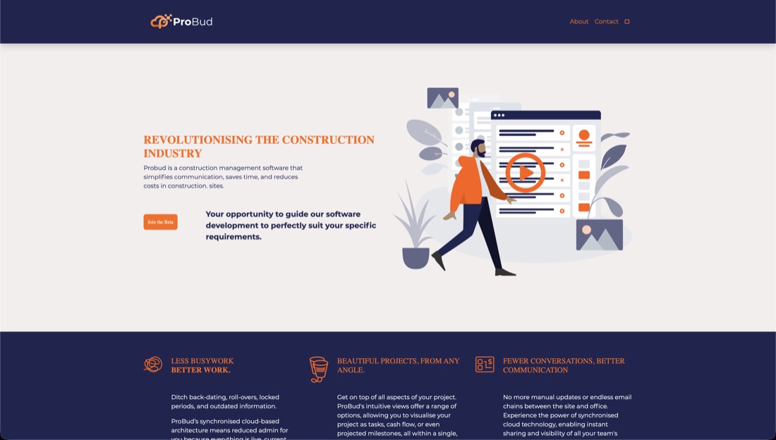 Screenshot of the ProBud site
